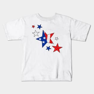 American Stars Embroidery Kids T-Shirt